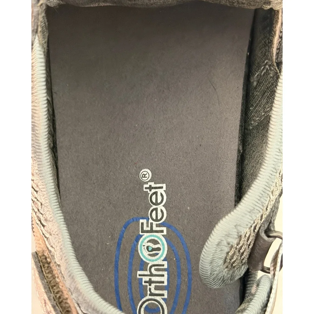 OrthoFeet Sz 8.5D Wide Width Verona Closed Toe Sandals Hiking Outdoors Pewter